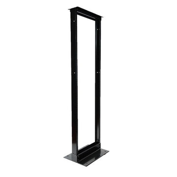 2 Post Open Frame Floor Rack, 45RU, 19 Inch Mounting, Black