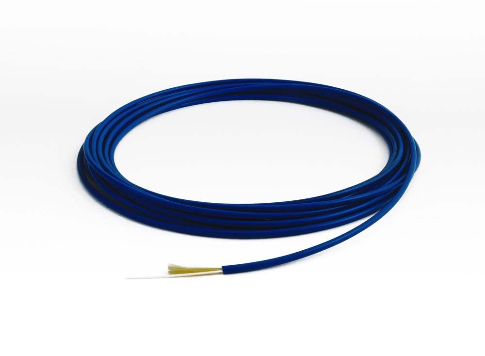 TLC Simplex Cable, 1.6mm, Singlemode, 9/125um, Riser, Blue, Plus Corning SMF-28 Ultra Fiber (per meter)
