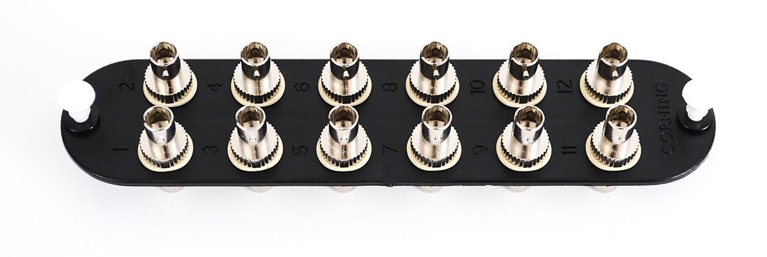 Corning® Adapter Panel CCH Multimode Loaded with ST Adapters (12-Port) Ceramic Insert