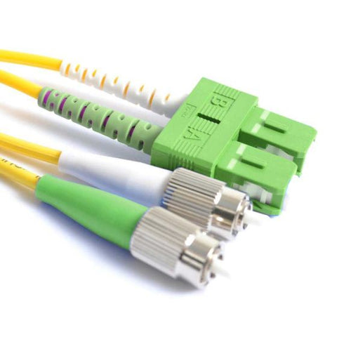 Fiber Optic Patch Cable, FC to SC APC-APC, 3 meters, 3mm, Duplex, SM | Plus Corning® SMF-28® Ultra Fiber