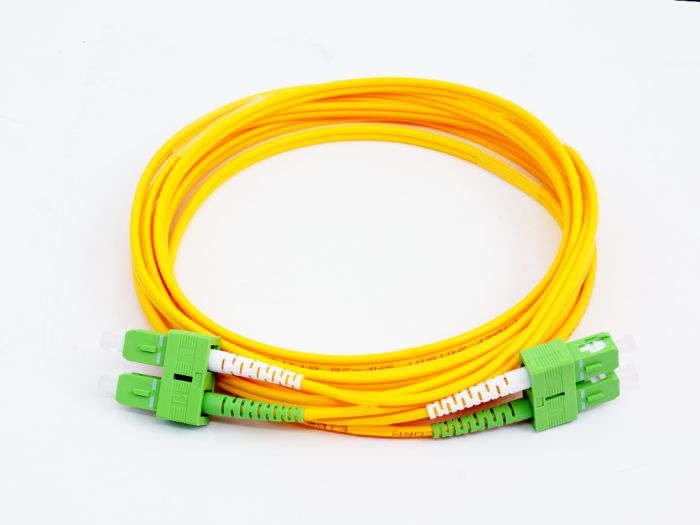 Fiber Optic Patch Cable, SC APC to SC APC, 1 meter, 3mm, Duplex, SM | Plus Corning® SMF-28® Ultra Fiber