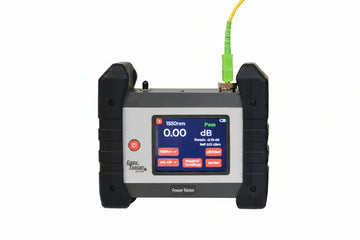 Power meter with digital display on a white background