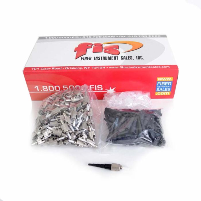 ST Multimode 125um Connector with 900um Black Boot (100 Pack)