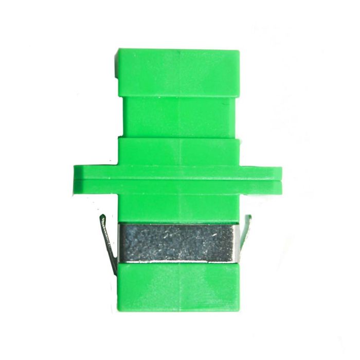SC APC Simplex Adapter with Flange (Green)
