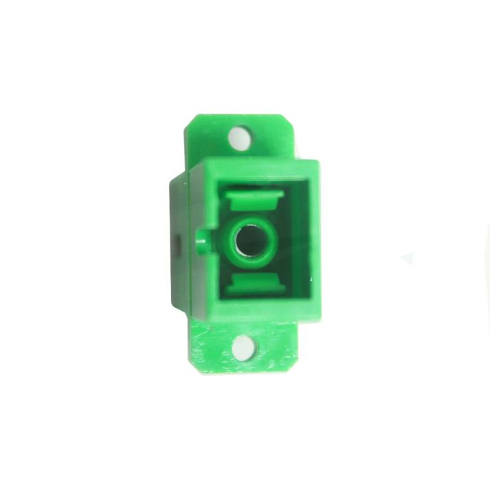 SC APC Simplex Adapter with Flange (Green)