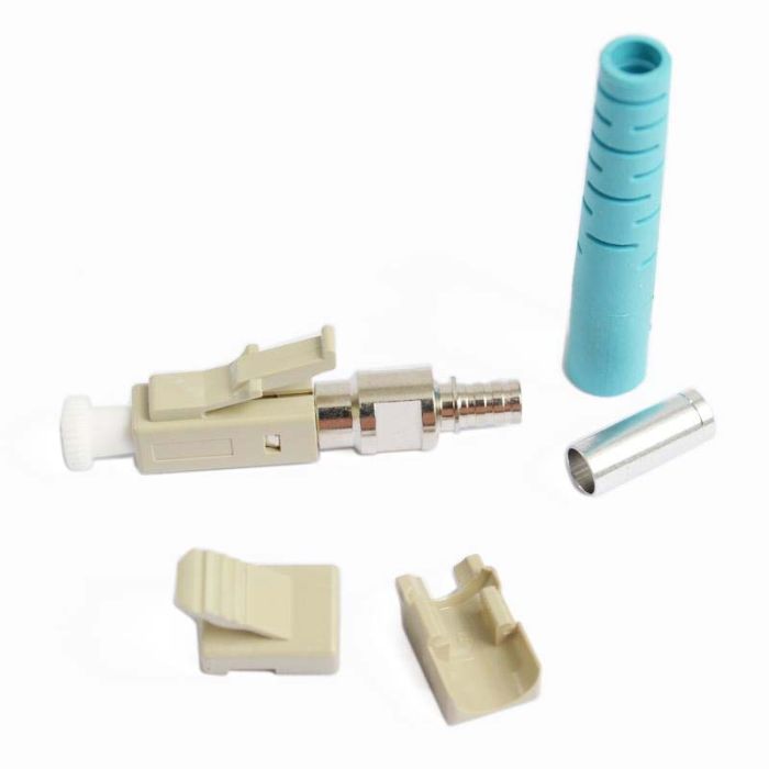 LC Simplex Multimode 50um OM3 Connector Aqua Housing 3mm
