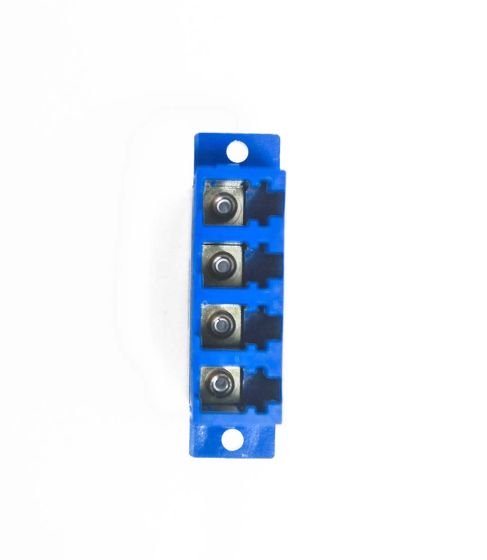 Quad Single Mode LC Mating Sleeve, Beige Color, Duplex SC Footprint, Snap & Screw Mount