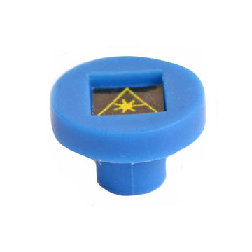 ST Mating Sleeve Adapter Dust Cap with Warning Label Blue Round Head (100 Pack)