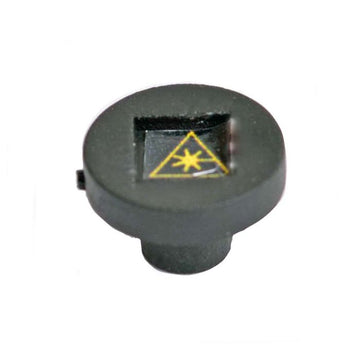ST Dust Cap Mating Sleeve Adapter with Laser Warning Label Black Round Head - 100 Pack