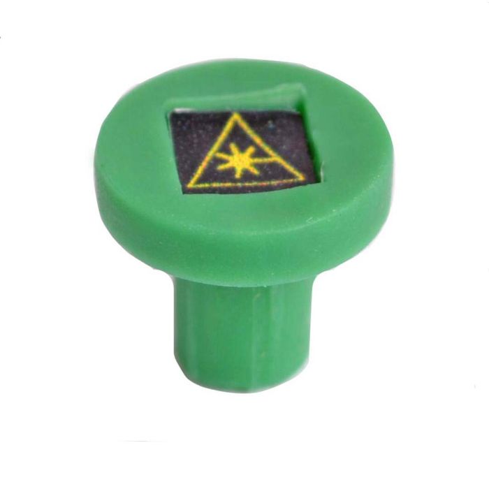 ST Mating Sleeve Dust Cap with Laser Warning Label, Green (100 Pack)