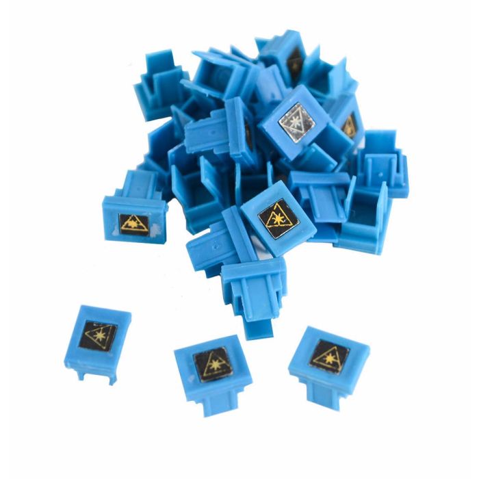Laser Safety Cap for SC Bulkhead - Blue (25 Pack)