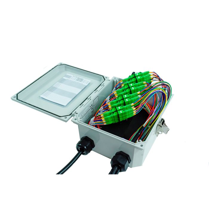 48 Fiber Cross Connect Enclosure with Installed LC/APC Adapters