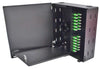 Wall Mount Enclosure 4 Panel Deluxe Loaded with 4 Duplex SC/APC Plates Pigtails & Splice Trays Black