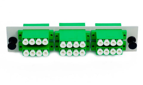 LC/APC Quad 6 Pack SM 24F Green Adapters-Off White