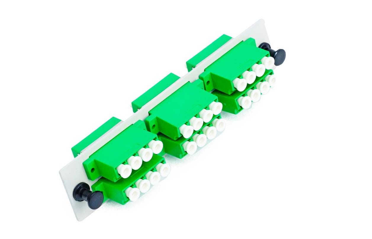 LC/APC Quad 6 Pack SM 24F Green Adapters-Off White