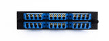 Adapter Plate 6-Pack LC Quad Singlemode Blue Adapters Loaded (24 Fibers) Black
