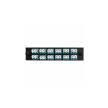 F1LC24DAPCSUL - Adapter Plate 12-Pack LC Duplex Singlemode APC Green Adapters Loaded (24 Fibers) Off White