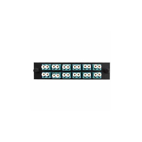 F1LC24DAPCSUL - Adapter Plate 12-Pack LC Duplex Singlemode APC Green Adapters Loaded (24 Fibers) Off White