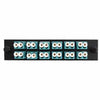 Adapter Plate 12-Pack LC Duplex Multimode Aqua Adapters Loaded (24 Fibers) Black