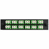 Adapter Plate 12-Pack LC Duplex Singlemode APC Green Adapters Loaded (24 Fibers) Black