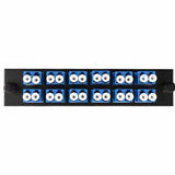 Adapter Plate 12-Pack LC Duplex Singlemode Blue Adapters Loaded (24 Fibers) Black