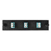 Adapter Plate 3-Pack LC Duplex Multimode Aqua Adapters Loaded (6 Fibers) Black