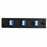 Adapter Plate 3-Pack LC Duplex Singlemode UPC Blue Adapters Loaded (6 Fibers) Black