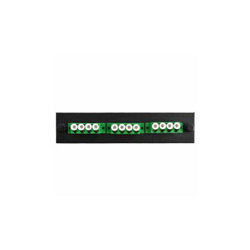 F1LC3QBKAPCSUL - Adapter Plate 3-Pack LC Quad Singlemode APC Green Adapters Loaded (12 Fibers) Black