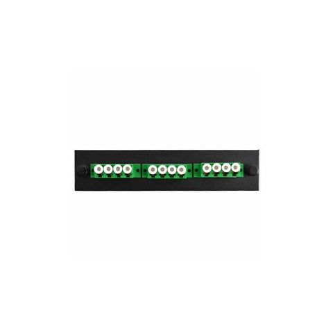 F1LC3QBKAPCSUL - Adapter Plate 3-Pack LC Quad Singlemode APC Green Adapters Loaded (12 Fibers) Black
