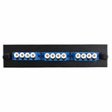 F1LC3QBKSUL - Adapter Plate 3-Pack LC Quad Singlemode UPC Blue Adapters Loaded (12 Fibers) Black