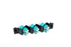 Adapter Plate 6-Pack LC Duplex Multimode (OM3) 10 Gig Aqua Adapters Ports Angled 45 Degrees Loaded (12 Fibers) Black
