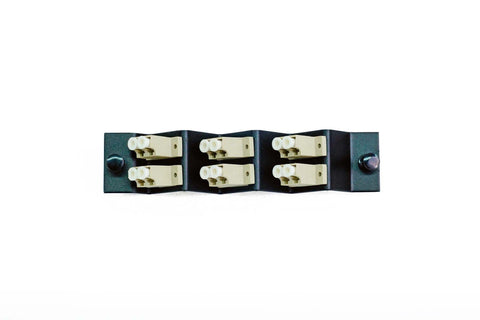 LC Duplex 6 Pack MM Beige Adapters 45 degree Plate - Black