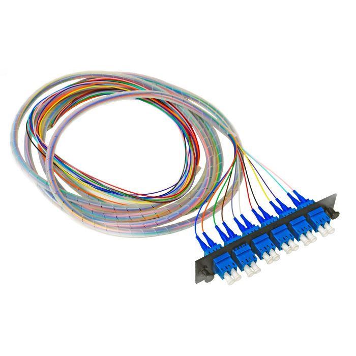 Snap Pack, 12 Fiber, Singlemode, LC/UPC, Black Plate, 3 Meters