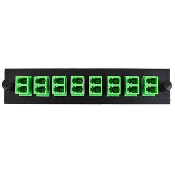 LC/APC Duplex 8 Pack SM Green Adapter Off White Plate