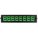 LC/APC Duplex 8 Pack SM Green Adapter Off White Plate