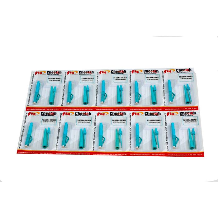 Cheetah Splice-On Connector LC Multimode 50um OM4 900um Aqua (10 Pack)