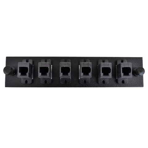 MTRJ 6 Pack MM/SM Black Adapter Off White Plate