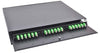 Rack Mount Enclosure 1RU Loaded with 3 Duplex LC/APC Plates & Splice Trays Black