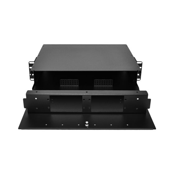 2RU Rack Mount Patch Housing - Single Sliding Tray, Holds 4 Adapter Pa ...