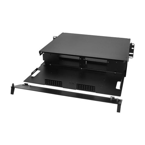 2RU Rack Mount Patch Housing - Single Sliding Tray, Holds 4 Adapter Pa ...