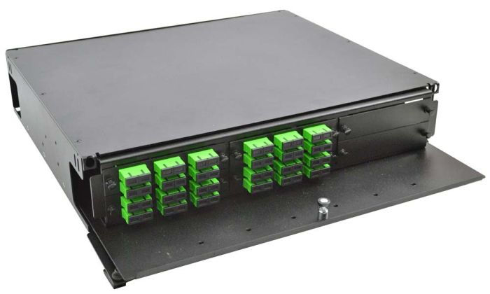 2RU Rack Mount w/4 SC/APC & 2 Blank Plates/Trays-Black – Fosco Connect