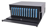 Rack Mount Enclosure 4RU Loaded with 12 Duplex LC/UPC Plates & Splice Trays
