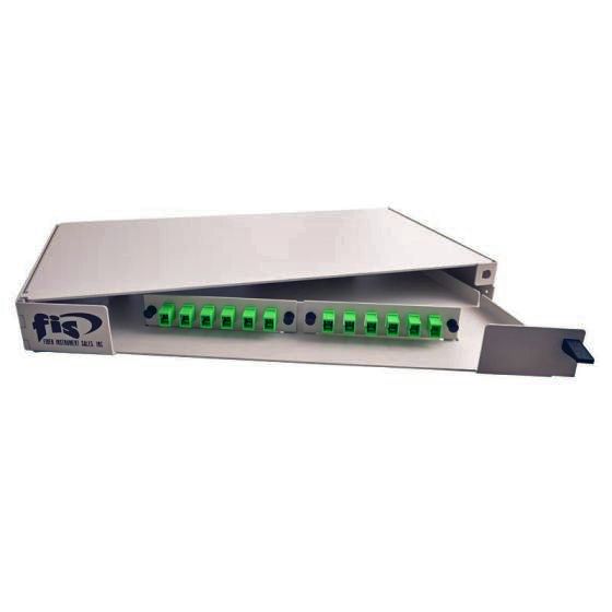 Swing Out Patch Panel 1RU Holds (2) Adapter Plates Unloaded Off White