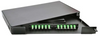 Rack Mount Enclosure Swingout 1RU Loaded w/ 2 Duplex LC/APC Plates & Splice Trays Black