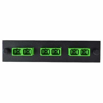 Adapter Plate 3-Pack SC Duplex Singlemode Green Adapters Loaded (6 Fibers) Off White
