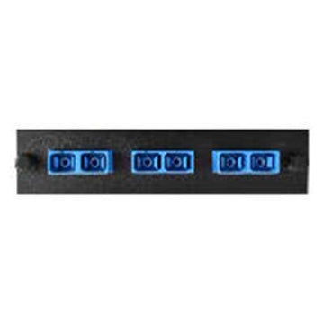 Adapter Plate 3-Pack SC Duplex Singlemode Blue Adapters Loaded (6 Fibers) Black