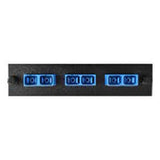 Adapter Plate 3-Pack SC Duplex Singlemode Blue Adapters Loaded (6 Fibers) Black