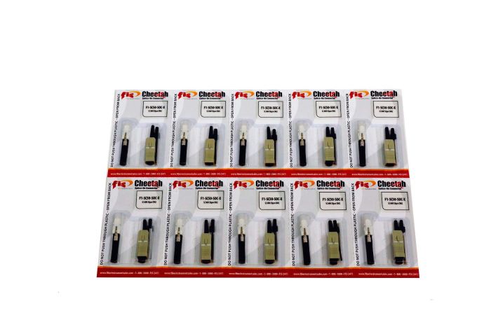 Splice-On Connector Cheetah SC PC Multimode 50um OM2 900um Black 100 Pack