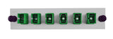 Adapter Plate 6-Pack SC Singlemode APC Green Adapters Loaded Off White