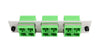 Adapter Plate 6-Pack SC Duplex Singlemode APC Green Adapters Loaded (12 Fibers) Off White
